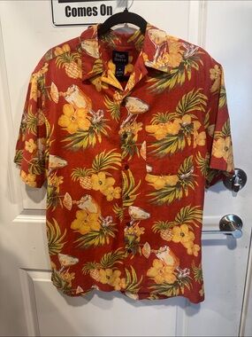 High Sierra Red Hawaiian Floral Short-Sleeve Button-Up Shirt